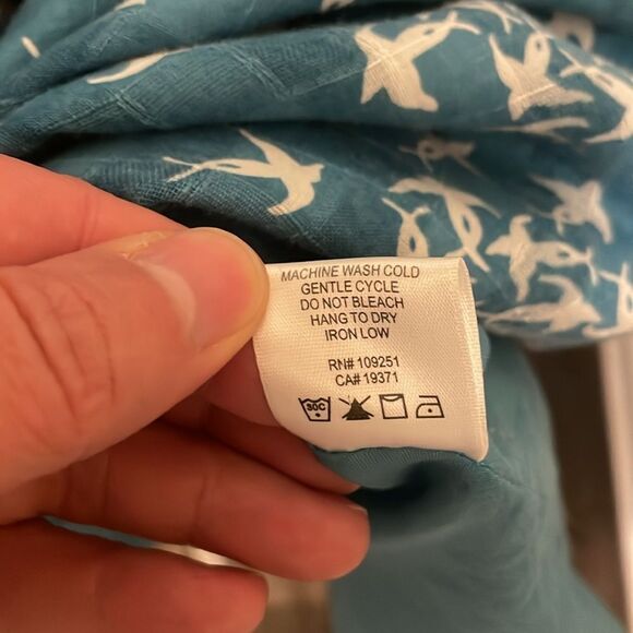 Trovata Blue & White Bird Print Cotton Halter Sundress - Picture 6 of 7